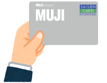 MUJI Cardを持つ手